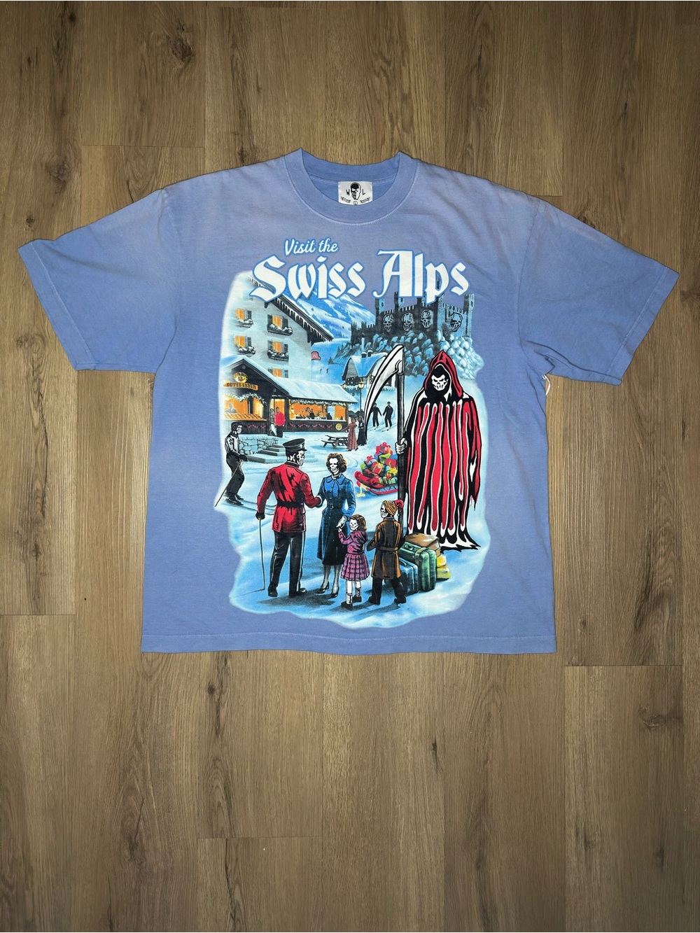 Warren Lotas Visit Swiss Alps ‘Blue’ T-Shirt